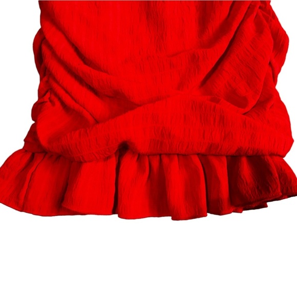 Lovers + Friends Revolve Amy Cherry Red Ruched Mini Dress Size XS - Picture 5 of 15